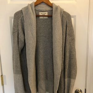 Abercrombie & Fitch Shawl Cardigan Coat Gray